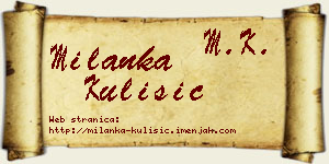 Milanka Kulišić vizit kartica